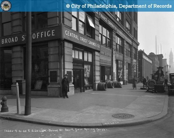 511 N Broad on the southeast corner of Broad and Spring Garden, photographed in 1925.